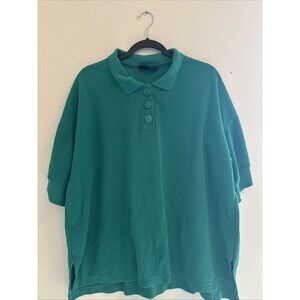 Honors Plus Polo Women’s 20W Vintage 90s Green Retro Buttons